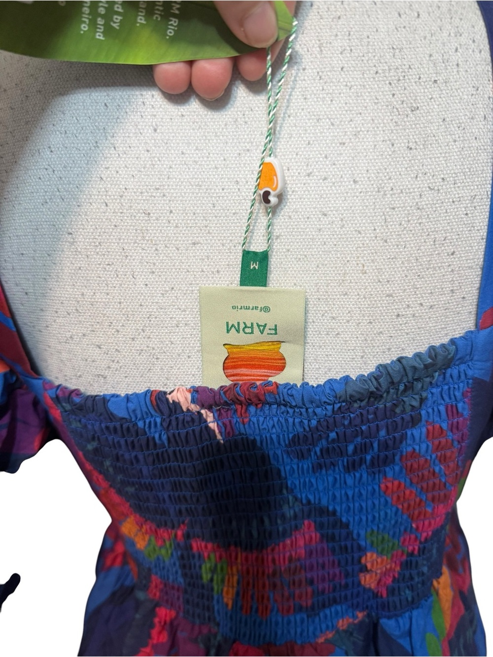 Farm Rio rainbow macaws mini dress size medium NWT - Picture 6 of 6